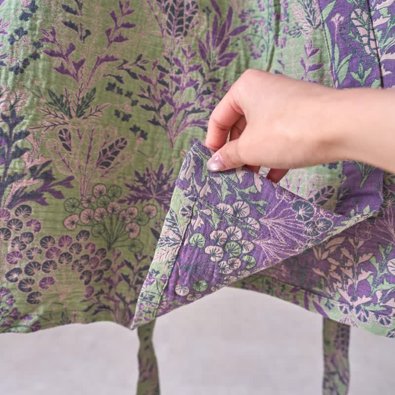 Kimono en gaze de coton avec housse à motifs botaniques - image 16