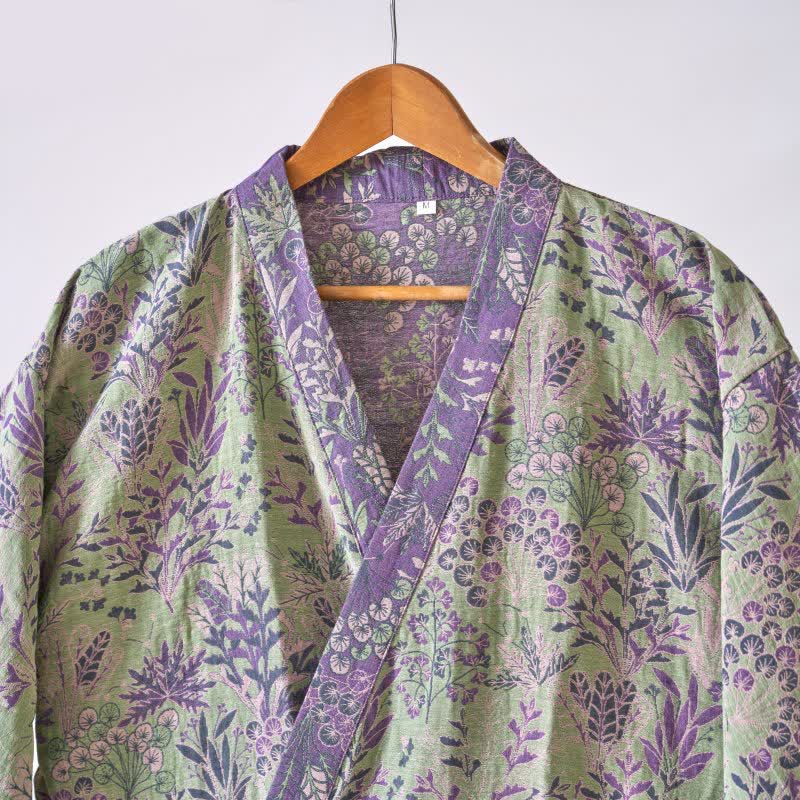 Kimono en gaze de coton avec housse à motifs botaniques - image 12