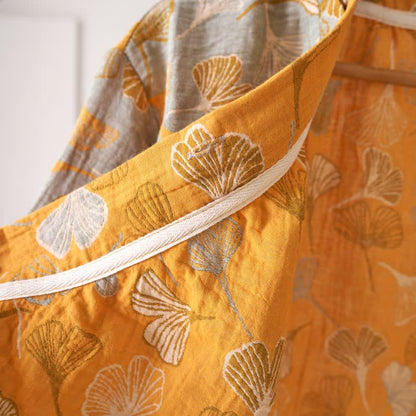 Chemise de nuit en coton à volants et à motif de feuille de ginkgo - image 10
