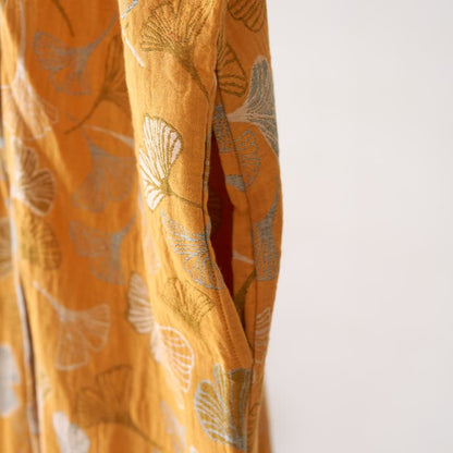 Chemise de nuit en coton à volants et à motif de feuille de ginkgo - image 11