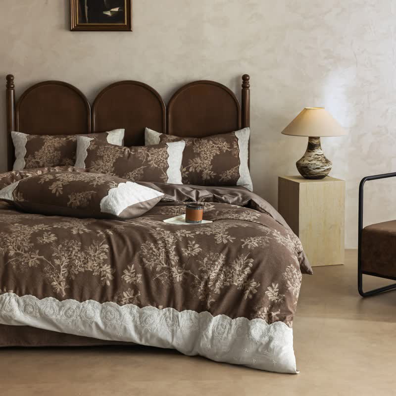 Ensemble de linge de lit rustique en lin mélangé tissé (4 pièces) - 220 cm x 240 cm + 245 cm x 270 cm + 48 cm x 74 cm x 2 - image 0