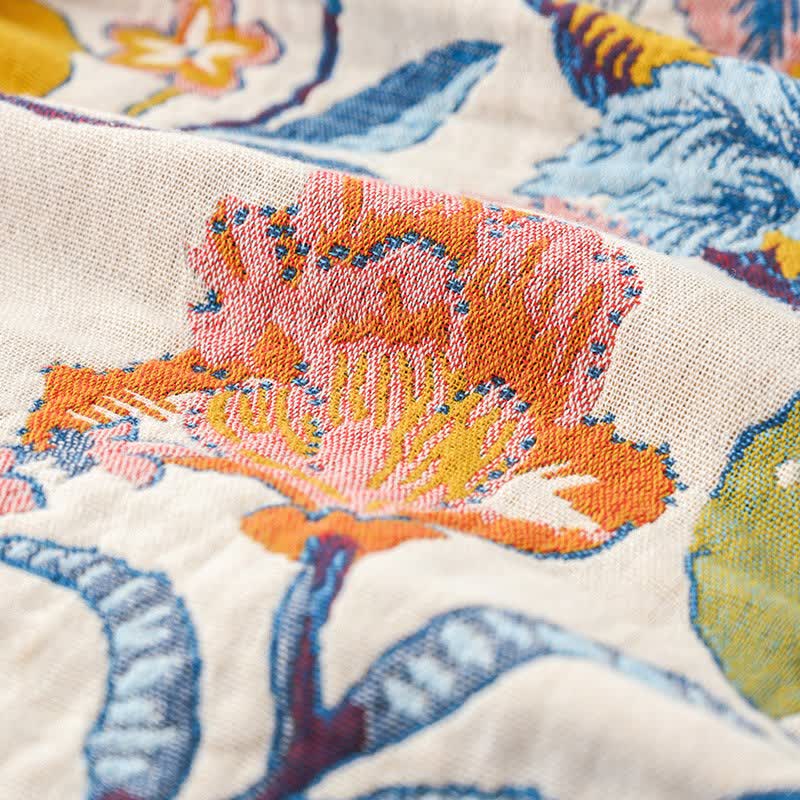 Couette réversible en gaze de coton à motif floral épanoui - image 3