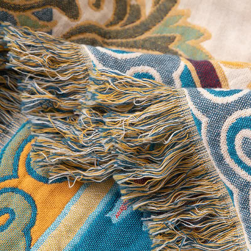 courtepointe en gaze de coton à motif lotus vintage - image 3