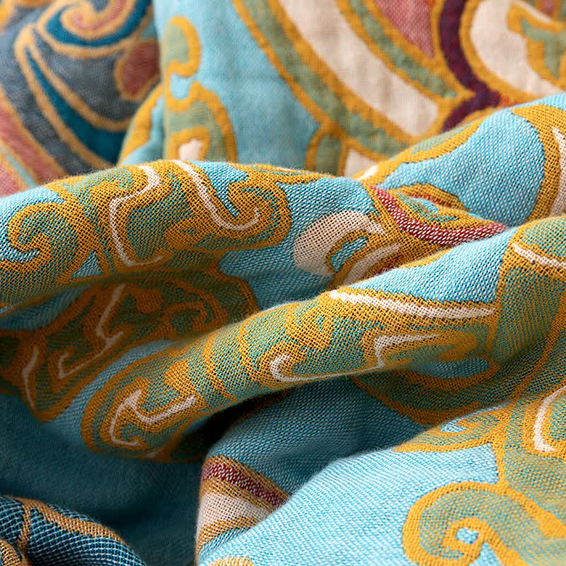 courtepointe en gaze de coton à motif lotus vintage - image 2