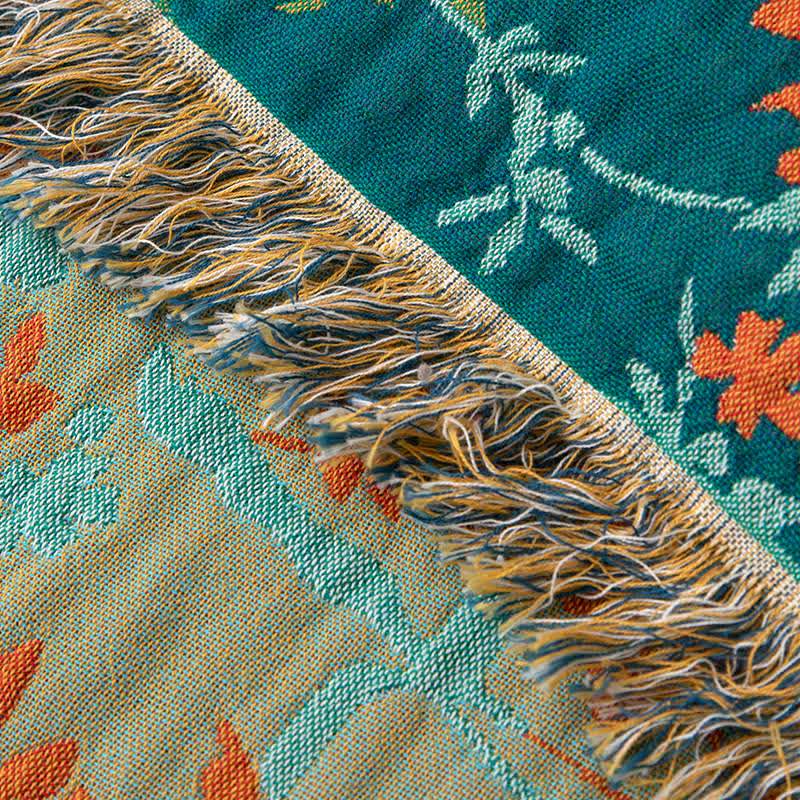 courtepointe à pompons en gaze de coton à motifs végétaux de la forêt tropicale - image 3