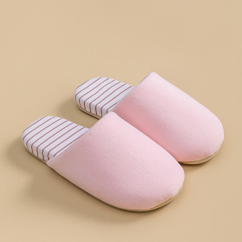 Pantoufles à semelles rayées et doublure en peluche - Rose - L - image 6