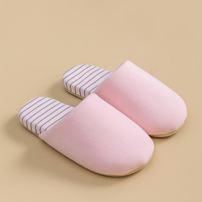 Pantoufles à semelles rayées et doublure en peluche - Rose - L - image 6