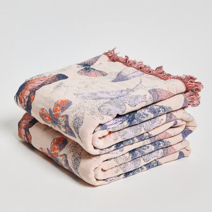 Couverture élégante en coton ornée de pompons papillon - image 3