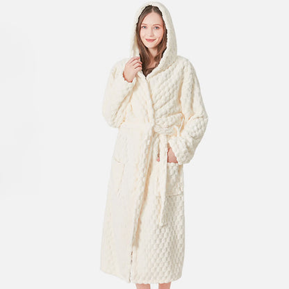 Peignoir à capuche unisexe, couleur unie, absorbant - image 7