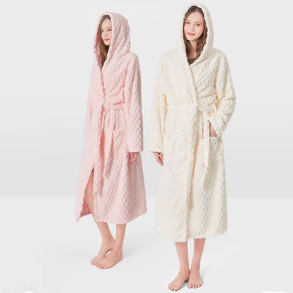 Peignoir à capuche unisexe, couleur unie, absorbant - image 1