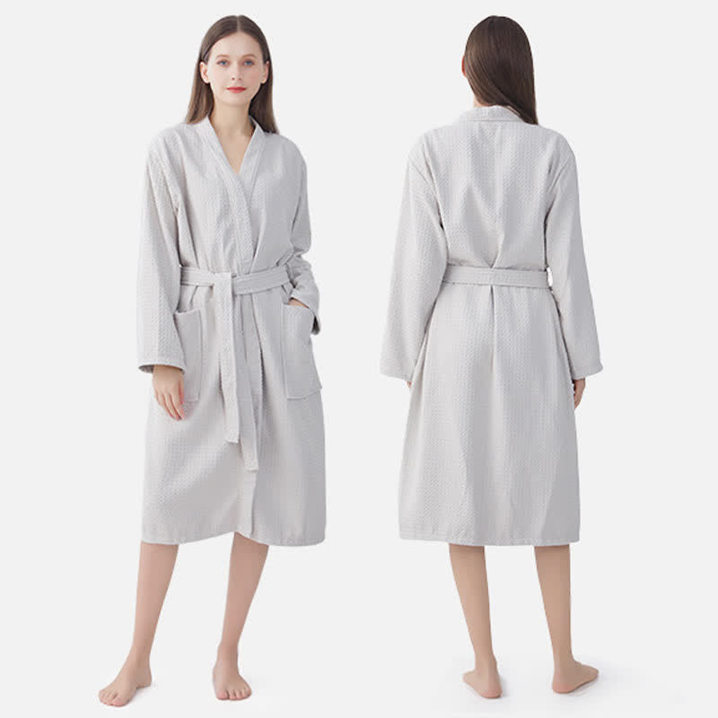 Peignoir de spa en coton piqué gaufré à séchage rapide - image 0