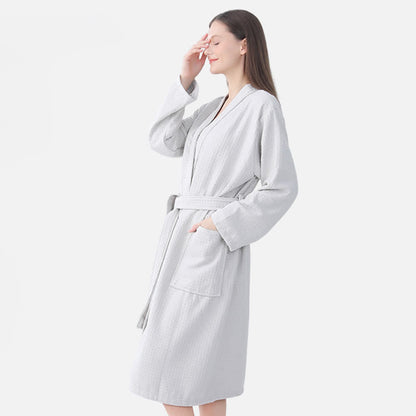 Peignoir de spa en coton piqué gaufré à séchage rapide - image 3