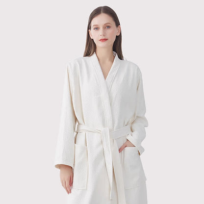 Peignoir de spa en coton piqué gaufré à séchage rapide - image 9