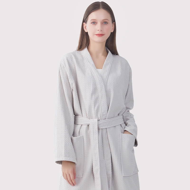 Peignoir de spa en coton piqué gaufré à séchage rapide - image 4