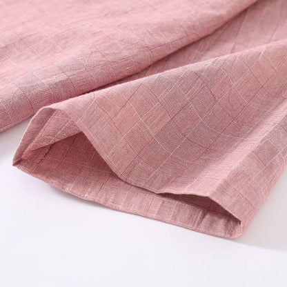 Kimono d'intérieur en gaze de coton à carreaux discrets - image 7