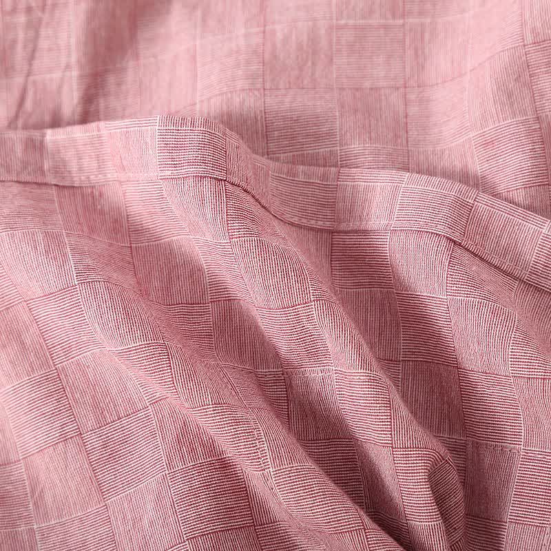 Kimono d'intérieur en gaze de coton à carreaux discrets - image 5