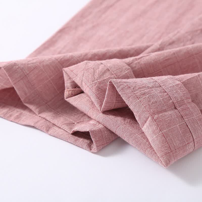 Kimono d'intérieur en gaze de coton à carreaux discrets - image 6