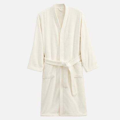 Peignoir unisexe confortable en tissu éponge pour hôtels et spas - Beige - XL - image 8