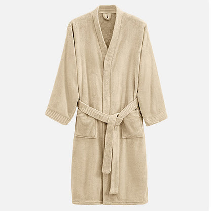 Peignoir unisexe confortable en tissu éponge pour hôtels et spas - Kaki - XL - image 13