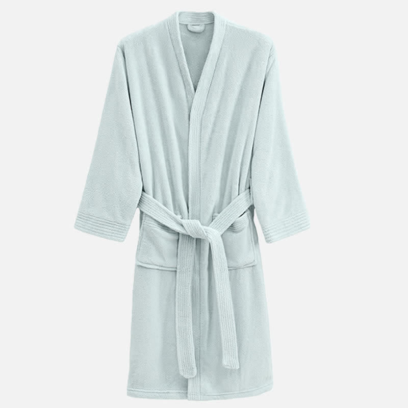 Peignoir unisexe confortable en tissu éponge pour hôtels et spas - bleu clair - XL - image 10
