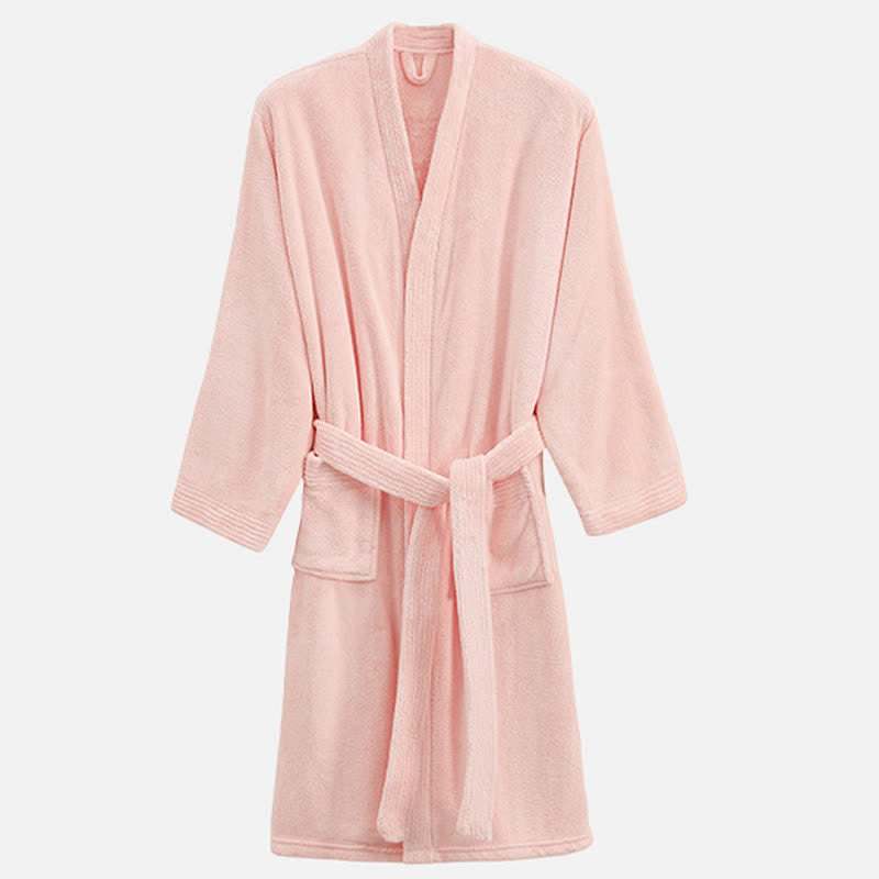 Peignoir unisexe confortable en tissu éponge pour hôtels et spas - rose clair - XL - image 9