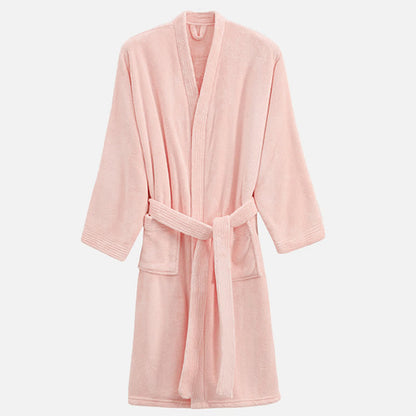 Peignoir unisexe confortable en tissu éponge pour hôtels et spas - rose clair - XL - image 9