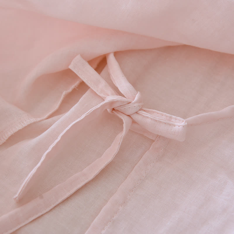 Kimono d'intérieur en gaze de coton orné de broderies florales - image 8