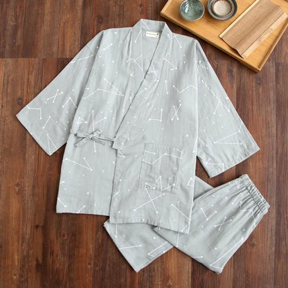 Kimono d'intérieur pour partenaire, en coton - Gris - Hommes - L - image 11