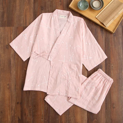 Kimono d'intérieur pour partenaire, en coton - Rose - Femmes - L - image 2