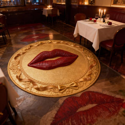 Tapis à motif de lèvres rouges et effet 3D - image 3