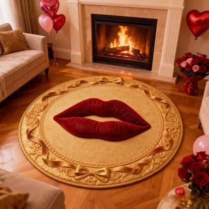 Tapis à motif de lèvres rouges et effet 3D - image 2