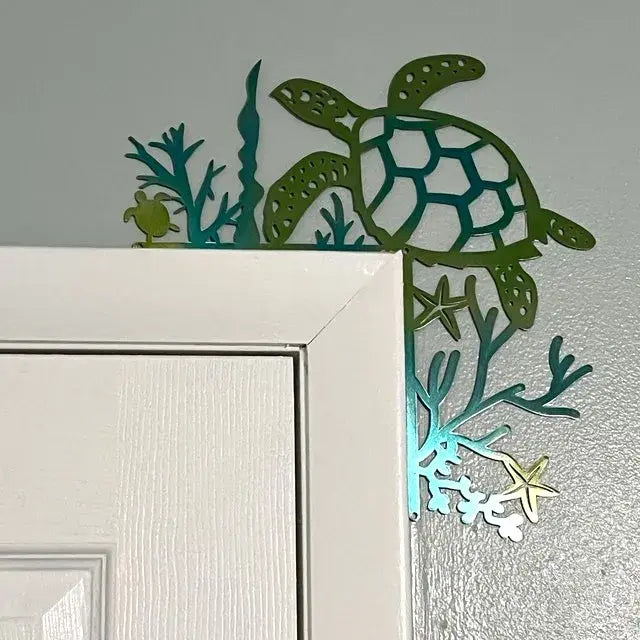 Décoration de cadre de porte avec motifs marins - tortue - 4 pièces - image 0