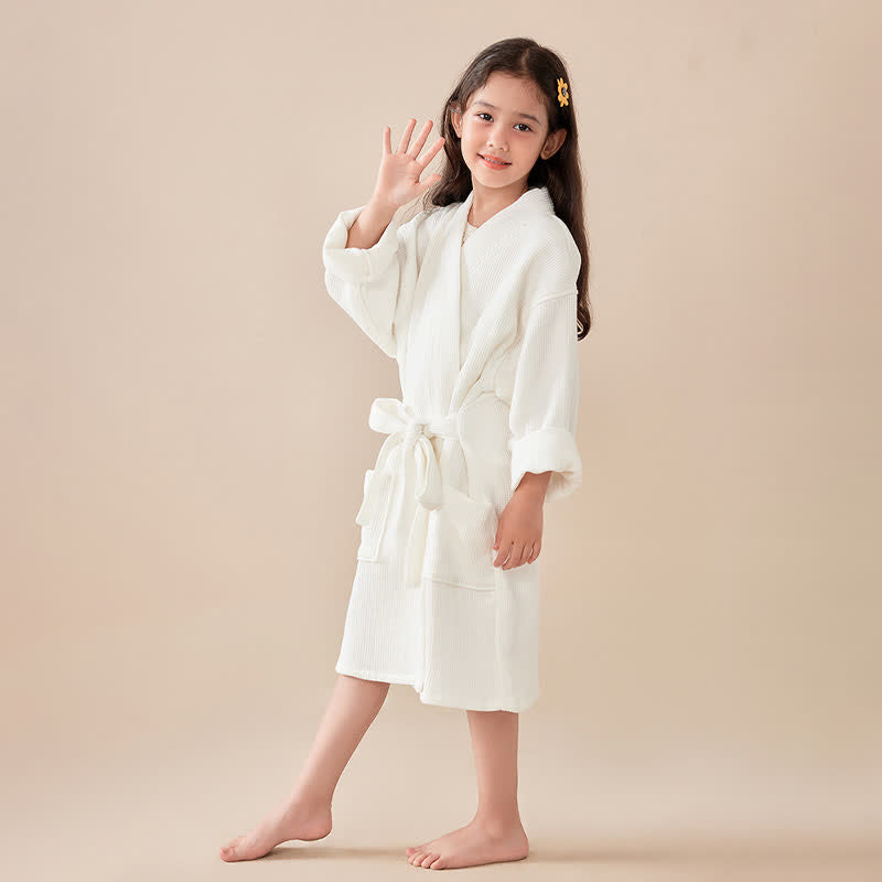 Peignoir pour enfants en coton gaufré résistant - image 2