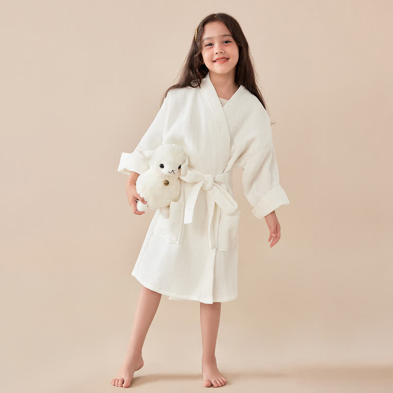 Peignoir pour enfants en coton gaufré résistant - image 1