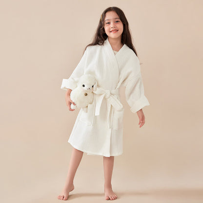 Peignoir pour enfants en coton gaufré résistant - image 1