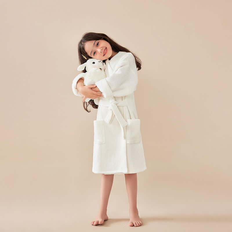 Peignoir pour enfants en coton gaufré résistant - image 3