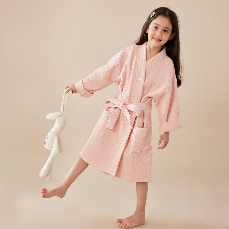 Peignoir pour enfants en coton gaufré résistant - image 5