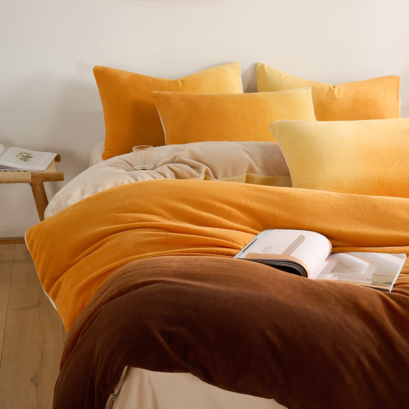 Ensemble de literie chaud en peluche dégradée (4 pièces) - image 1