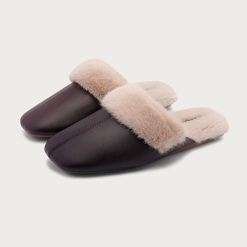 Pantoufles simples en peluche unie - Café noir - 2XL - image 11
