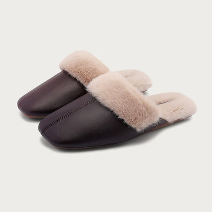 Pantoufles simples en peluche unie - Café noir - 2XL - image 11