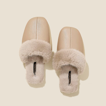 Pantoufles simples en peluche unie - image 5