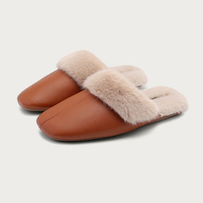 Pantoufles simples en peluche unie - caramel - L - image 7