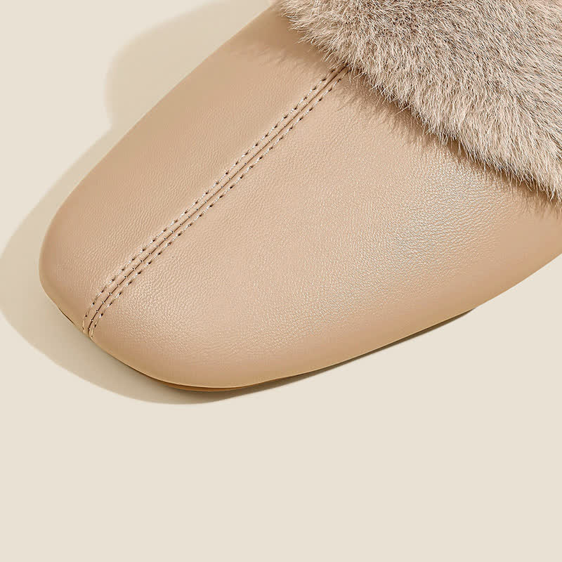 Pantoufles simples en peluche unie - image 6