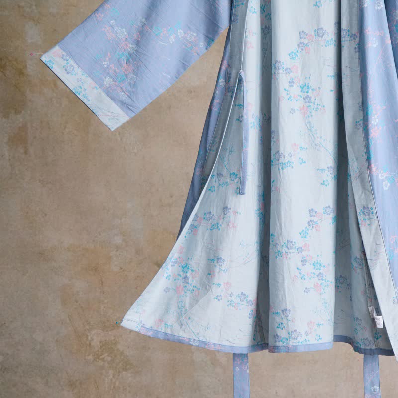 Peignoir élégant de style kimono en gaze de coton à motif de fleurs de prunier - image 4