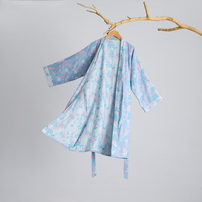 Charmant kimono en gaze de coton à motif floral - image 2