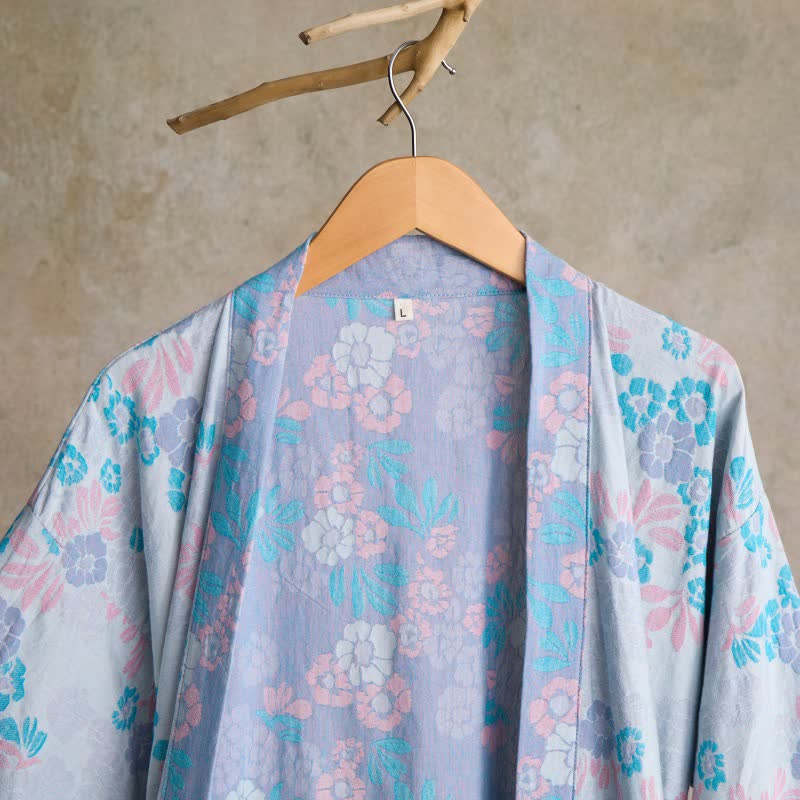 Charmant kimono en gaze de coton à motif floral - image 9