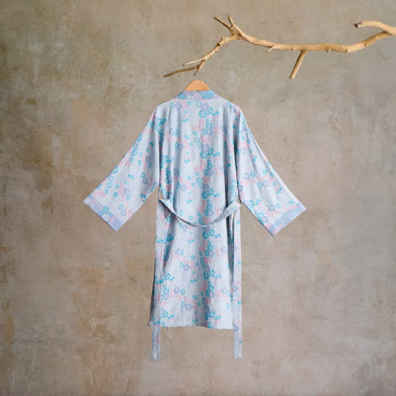Charmant kimono en gaze de coton à motif floral - image 7