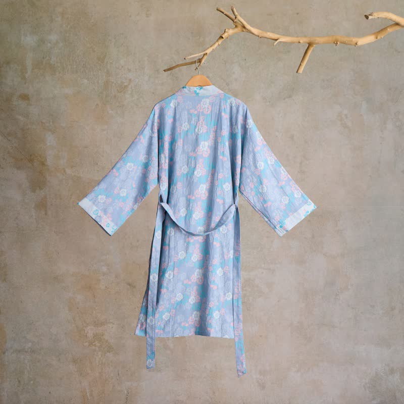 Charmant kimono en gaze de coton à motif floral - image 1