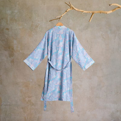 Charmant kimono en gaze de coton à motif floral - image 1