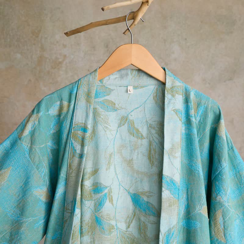 Peignoir kimono en gaze de coton naturel - image 3